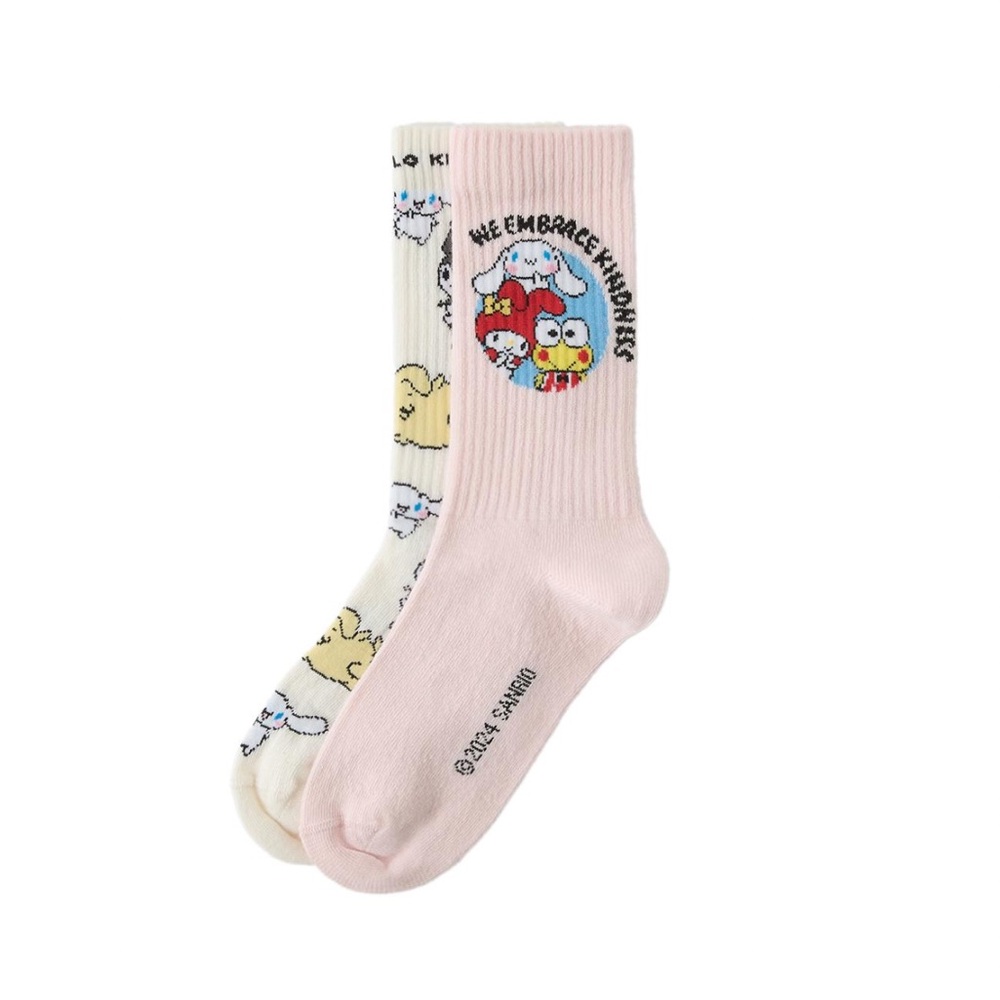 Zara Hello Kitty Sanrio Kids' Pink and Cream Socks